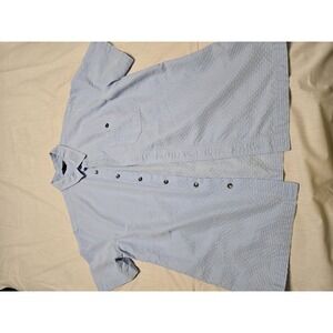 Royal Robbins Shirt Mens Large Blue Check Short Sleeve Button Up Hiking Outdoors